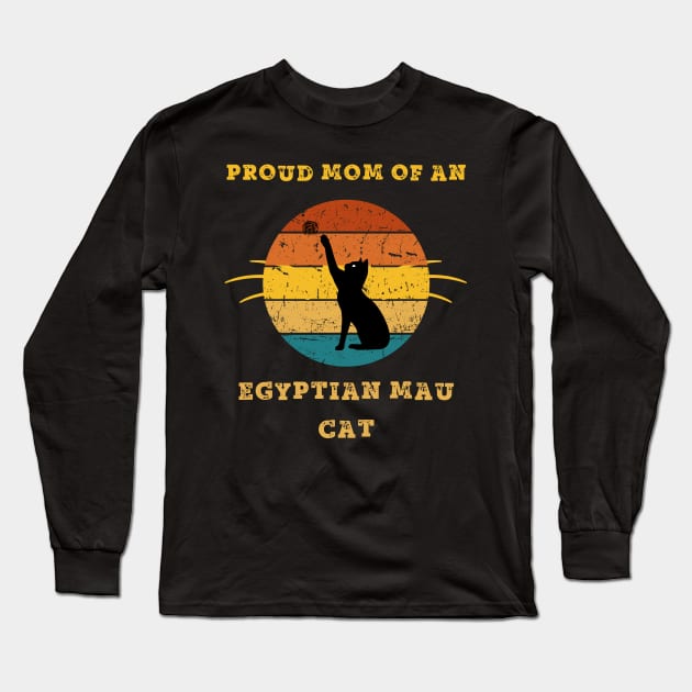 egyptian mau cat mom Long Sleeve T-Shirt by vaporgraphic